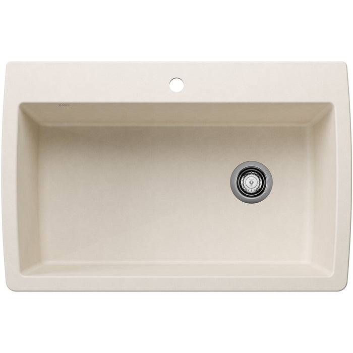 BLANCO 443072 Diamond Super Single Dual Mount Kitchen Sink - Soft White