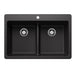 BLANCO Liven SILGRANIT 33" 50/50 Double Bowl Dual Mount Kitchen Sink with Low Divide - Anthracite
