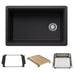 BLANCO Inteos SILGRANIT 30" Single Bowl Reversible Undermount Workstation Kitchen Sink - Coal Black