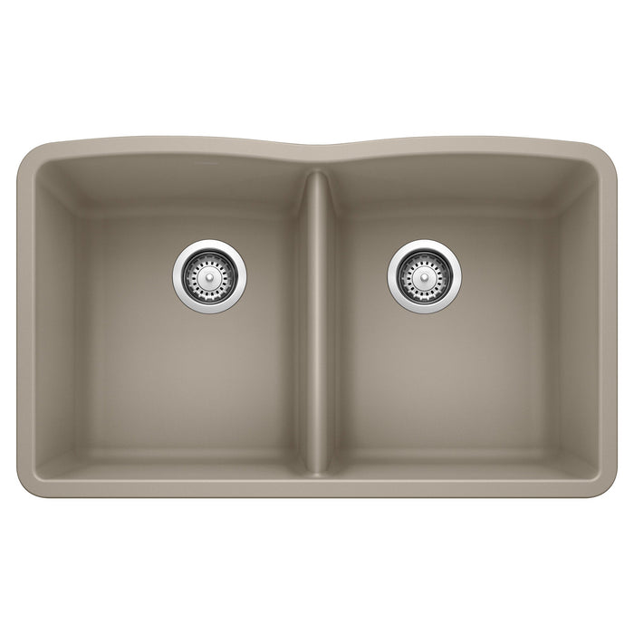 BLANCO 441286 Diamond Equal Double Bowl Kitchen Sink - Truffle