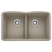 BLANCO 441286 Diamond Equal Double Bowl Kitchen Sink - Truffle