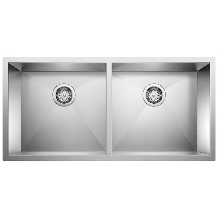 BLANCO 516212 Precision 16" R0 Equal Double Bowl Kitchen Sink