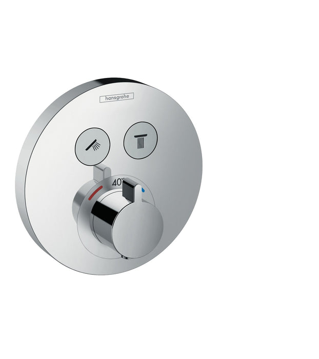 hansgrohe ShowerSelect S Thermostatic Trim for 2 Functions, Round