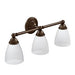 Moen YB2263 Oil rubbed bronze three globe bath light