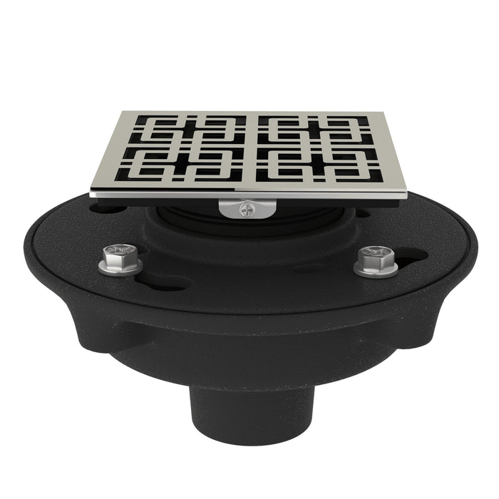 ROHL SDCI2-3142 Cast Iron 2" No Hub Drain Kit With 3142 Weave Decorative Cover