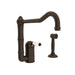 ROHL A3608/11WS Acqui® Extended Spout Kitchen Faucet With Side Spray