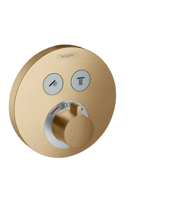 hansgrohe ShowerSelect S Thermostatic Trim for 2 Functions, Round