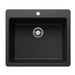 BLANCO Liven SILGRANIT 25" Single Bowl Dual Mount Kitchen Sink - Coal Black