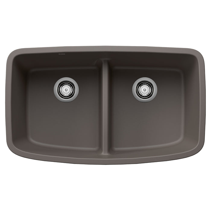 BLANCO 443126 Valea Equal Double Bowl Kitchen Sink with Low Divide - Volcano Gray