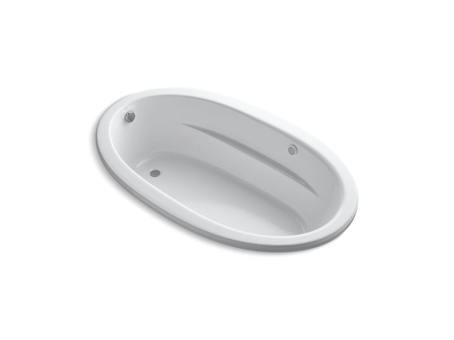 KOHLER K-1164-GHW Sunward 72" x 42" drop-in Heated BubbleMassage air bath with Bask heated surface