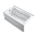 KOHLER K-1224-LAW Mariposa 66" x 36" alcove whirlpool bath with Bask heated surface, left drain