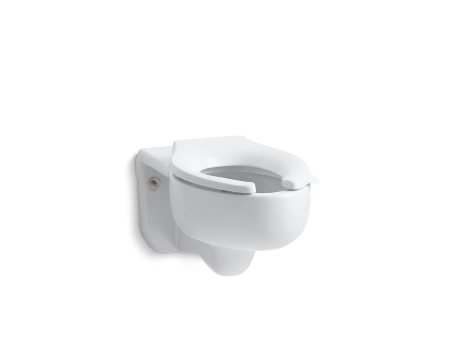 KOHLER Stratton™ Water-Guard Wall-mount 3.5 gpf flushometer valve elongated blow-out toilet bowl with top inlet, requires seat