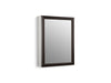 KOHLER K-2967 20" W x 26" H aluminum single-door medicine cabinet with oil-rubbed bronze framed mirror door