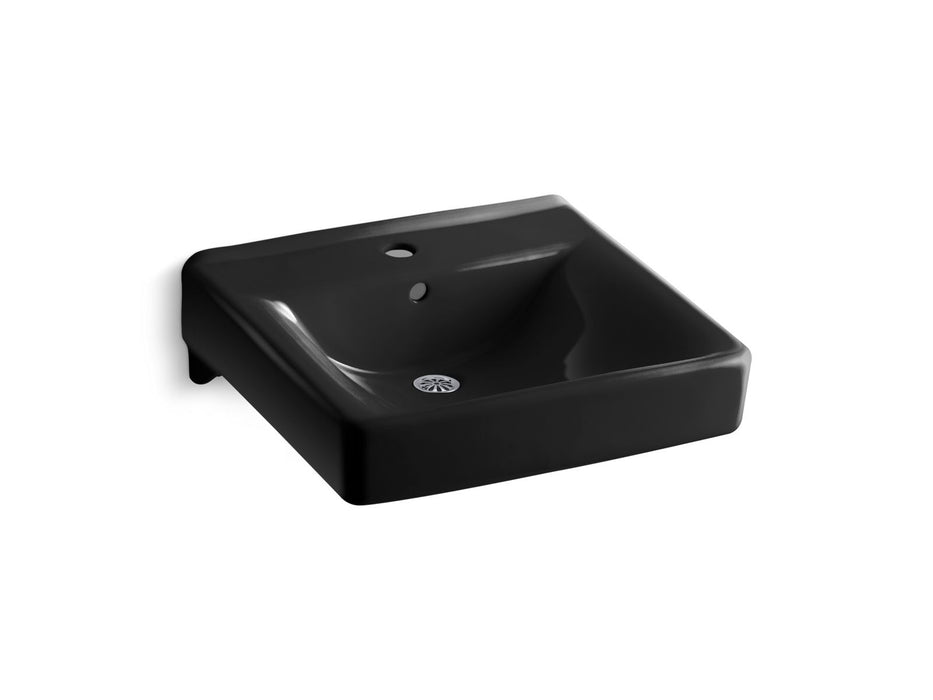KOHLER K-2084 Soho 20" x 18" wall-mount/concealed arm carrier bathroom sink with single faucet hole
