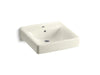 KOHLER K-2084 Soho 20" x 18" wall-mount/concealed arm carrier bathroom sink with single faucet hole