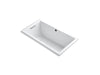 KOHLER K-1168-GHW Underscore 60" x 32" drop-in Heated BubbleMassage air bath with Bask heated surface