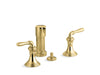 KOHLER K-412-4 Devonshire Vertical spray bidet faucet with lever handles