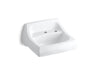 KOHLER K-2007-R Kingston 21-1/4" x 18-1/8" wall-mount/concealed arm carrier bathroom sink with single faucet hole and right-hand soap dispenser hole