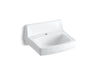 KOHLER K-12643 Greenwich 20-3/4" x 18-1/4" wall-mount/concealed arm carrier bathroom sink with single faucet hole, drilled for fixture-supported knee-action valve