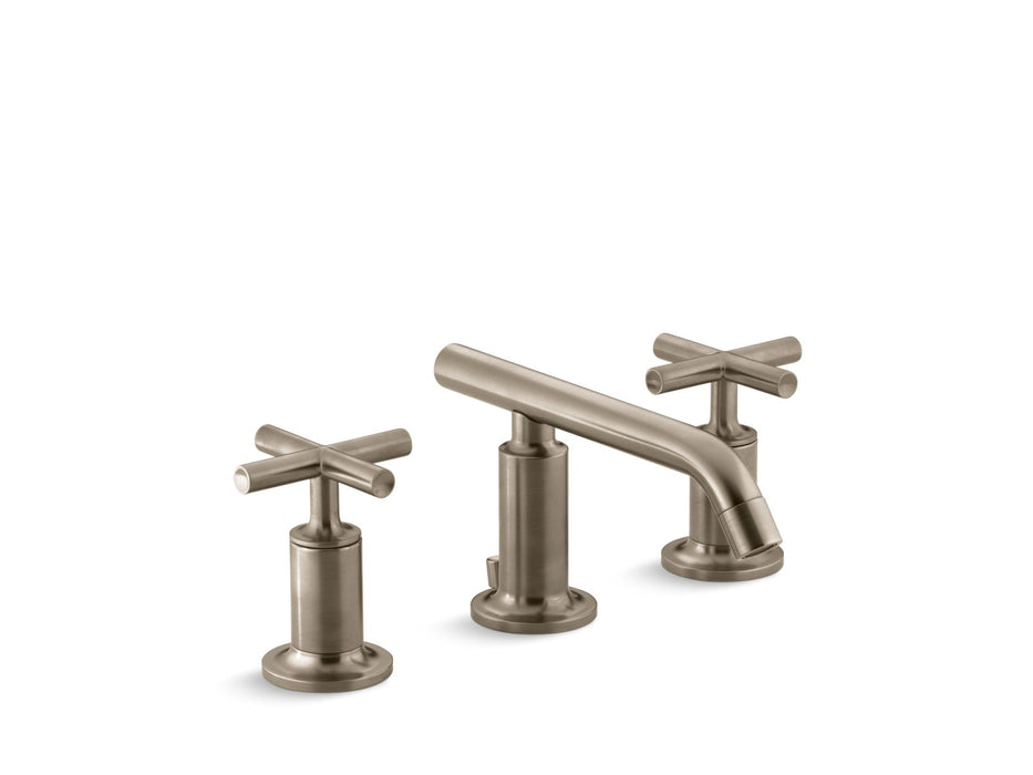 KOHLER K-14410-3 Purist Widespread bathroom sink faucet with Cross handles, 1.2 gpm