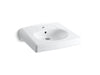 KOHLER Brenham™ Wall-mount or concealed carrier arm mount commercial bathroom sink with single faucet hole