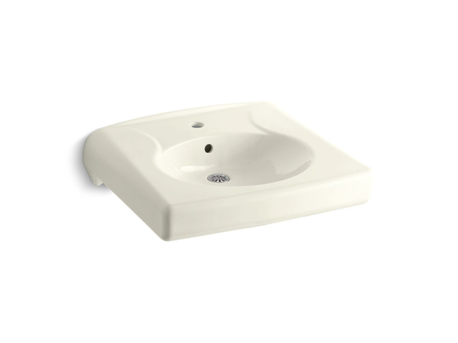KOHLER Brenham™ Wall-mount or concealed carrier arm mount commercial bathroom sink with single faucet hole
