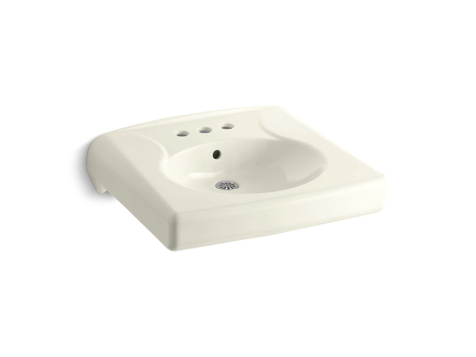 KOHLER Brenham™ Wall-mount or concealed carrier arm mount commercial bathroom sink with 4" centerset faucet holes