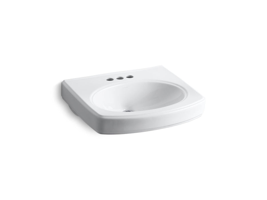 KOHLER K-2028-4 Pinoir 22" oval wall-mount bathroom sink