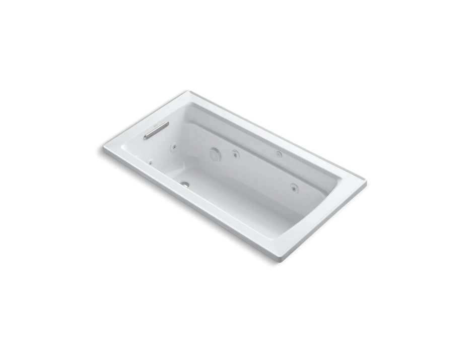 KOHLER K-1122-W1 Archer 60" x 32" drop-in whirlpool bath with and Bask heated surface