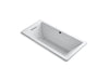 KOHLER K-1822-GHW Underscore 66" x 32" drop-in Heated BubbleMassage air bath with Bask heated surface