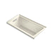 KOHLER K-1167-JLH Underscore 60" x 30" drop-in/alcove heated whirlpool bath, left drain