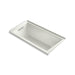 KOHLER K-1167-GHLW Underscore 60" x 30" alcove Heated BubbleMassage air bath with Bask, left drain