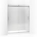 KOHLER K-706009-L Levity Sliding shower door, 74" H x 56-5/8 - 59-5/8" W, with 1/4" thick Crystal Clear glass