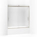 KOHLER K-706000-D3 Levity Sliding bath door, 62" H x 56-5/8 - 59-5/8" W, with 1/4" thick Frosted glass
