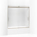 KOHLER K-706002-D3 Levity Sliding bath door, 59-3/4" H x 56-5/8 - 59-5/8" W, with 1/4" thick Frosted glass