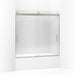KOHLER K-706002-L Levity Sliding bath door, 59-3/4" H x 56-5/8 - 59-5/8" W, with 1/4" thick Crystal Clear glass