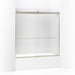 KOHLER K-706004-D3 Levity Sliding bath door, 62" H x 56-5/8 - 59-5/8" W, with 1/4" thick Frosted glass