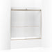 KOHLER K-706006-D3 Levity Sliding bath door, 59-3/4" H x 56-5/8 - 59-5/8" W, with 1/4" thick Frosted glass