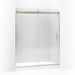 KOHLER K-706009-L Levity Sliding shower door, 74" H x 56-5/8 - 59-5/8" W, with 1/4" thick Crystal Clear glass