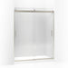 KOHLER K-706009-L Levity Sliding shower door, 74" H x 56-5/8 - 59-5/8" W, with 1/4" thick Crystal Clear glass