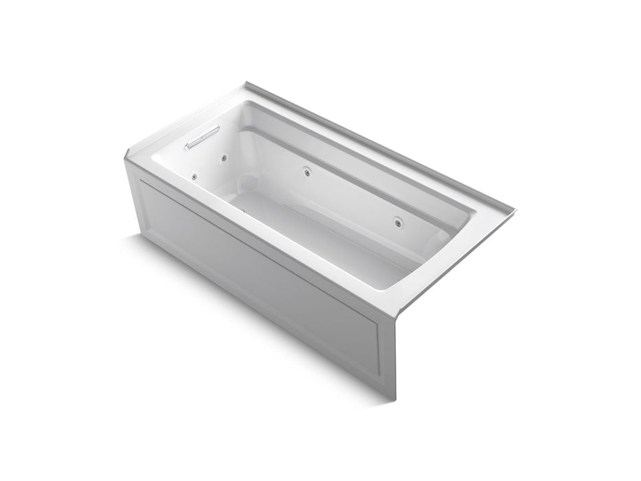 KOHLER K-1949-LAW Archer 66" x 32" alcove whirlpool bath with Bask heated surface, left drain