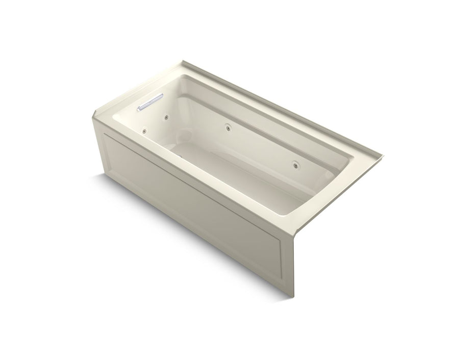KOHLER K-1949-LA Archer 66" x 32" integral apron whirlpool with integral flange and left-hand drain