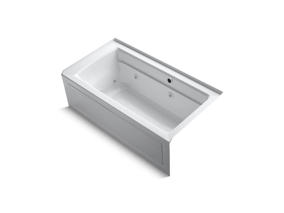 KOHLER K-1122-RAW Archer 60" x 32" alcove whirlpool bath with Bask heated surface, right drain