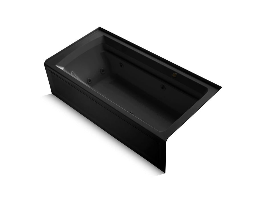 KOHLER K-1124-RAW Archer 72" x 36" alcove whirlpool bath with Bask heated surface, right drain