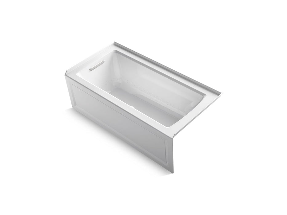 KOHLER K-1947-GHLAW Archer 60" x 30" integral apron Heated BubbleMassage air bath with Bask heated surface and left-hand drain