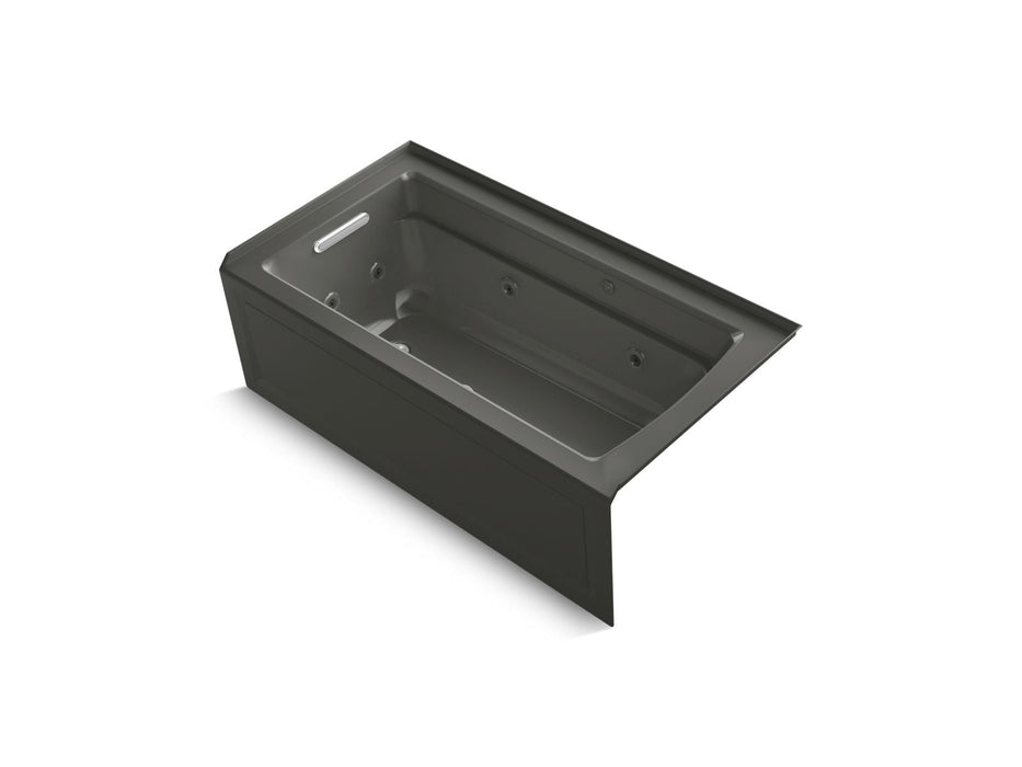 KOHLER K-1122-XGHRA Archer 60" x 32" alcove Heated BubbleMassage air bath and whirlpool, right drain