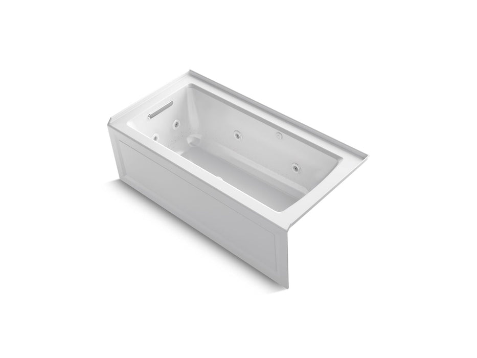 KOHLER K-1947-XGHLA Archer 60" x 30" alcove Heated BubbleMassage air bath and whirlpool, left drain