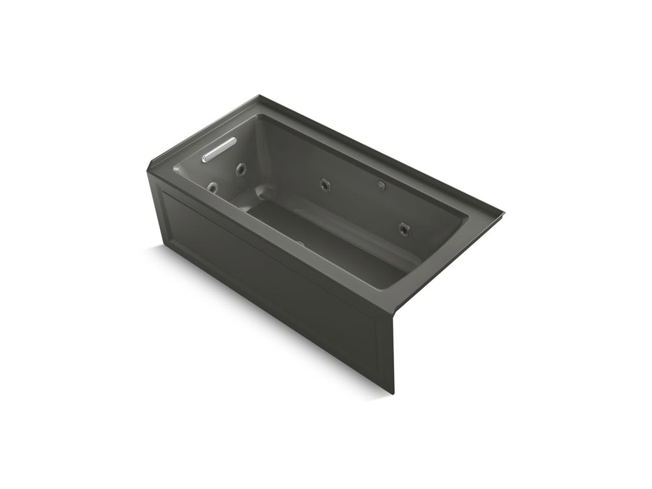 KOHLER K-1947-XGHLA Archer 60" x 30" alcove Heated BubbleMassage air bath and whirlpool, left drain