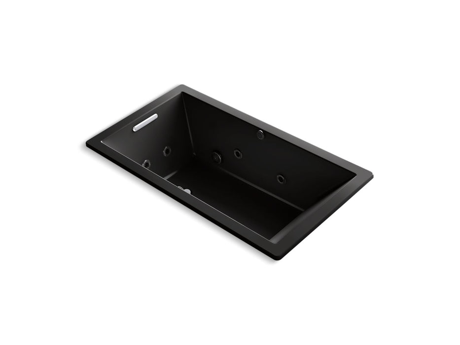 KOHLER K-1173-XHGH Underscore 66" x 36" drop-in Heated BubbleMassage air bath with whirlpool