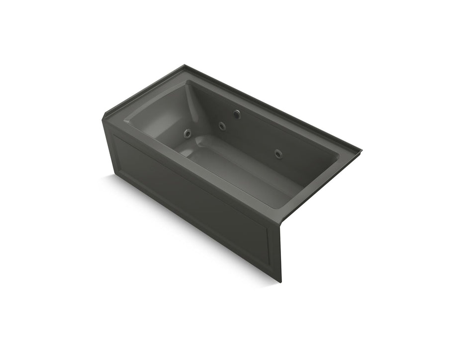 KOHLER K-1947-RAW Archer 60" x 30" alcove whirlpool bath with Bask heated surface, right drain